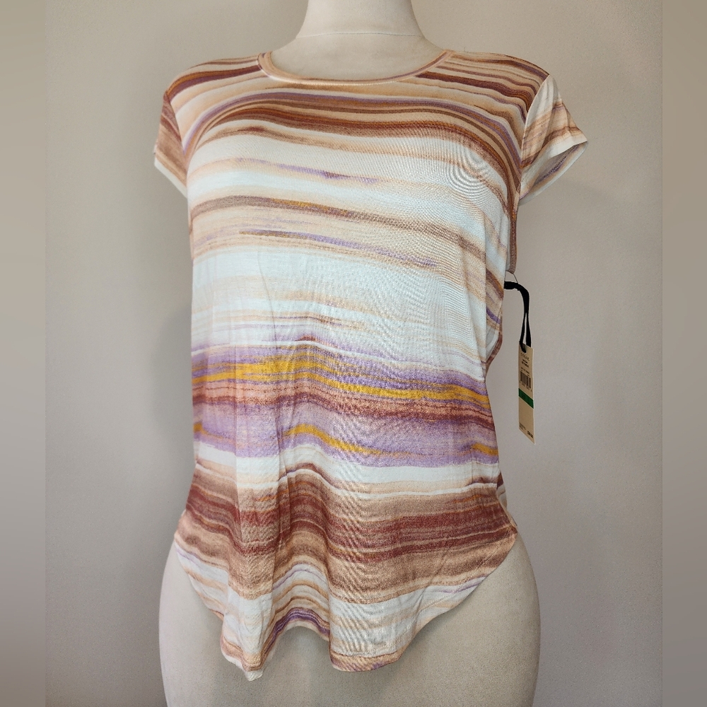 Emaline Desert Stripes Soft Short Sleeved Shirt NWT - Picture 2 of 8